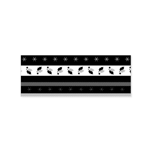 Holly Berries Snowflakes Border Stamp Rubberstempel (Afrduk)