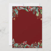 Holly Berries Waterverf Lines Kerstfeest Kaart (Achterkant)