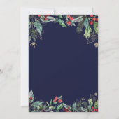 Holly Berries Waterverf Lines Kerstfeest Kaart (Achterkant)