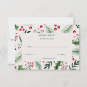 Holly Berries Winter bruiloft RSVP Kaartje (Voorkant)