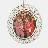 Holly Berries Winter Greenery Fotonamen Keramisch Ornament (Links)