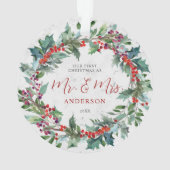 Holly Berries Wreath Marble M. & Mme Christmas (dos)