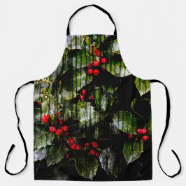 Holly Berry All over print Apron Schort