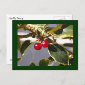 Holly Berry Briefkaart (Voorkant / Achterkant)
