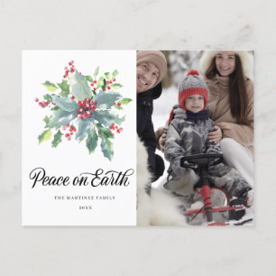 Holly Berry Briefkaart met kerstfeestdag