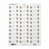 Holly Berry Christmas Holiday Return Address Etiket (Full Sheet)