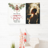 Holly Berry December Geboorte Bloem Fairy Verjaard Spandoek (Insitu)