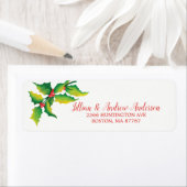 Holly Berry Étiquette de adresse de Noël (En situation)