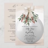 Holly Berry Faire-part de mariage ornement de Noël (Devant / Derrière)