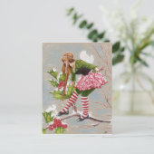 Holly berry fee kerst Kaart (Staand voorkant)