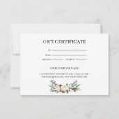Holly Berry & Floral Blossom Gift Certificate (Achterkant)