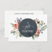 Holly Berry & Floral Blossom Gift Certificate (Voorkant / Achterkant)
