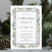 Holly Berry Frame Christmas Party Invitation