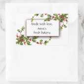 Holly Berry Fresh Bakery Kerst sticker (Tas)