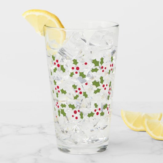 Holly Berry Glass Tumbler (Voorkant ijs)