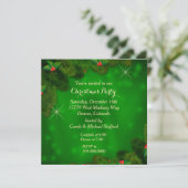 Holly Berry Green Christmas Party Invitation (Debout devant)