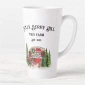 Holly Berry Hill Tree Boerderij Latte Mok (Rechts)