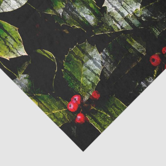 Holly Berry horizontaal tissuepapier (Detail)