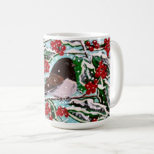 Holly Berry Junco Cup Koffiemok