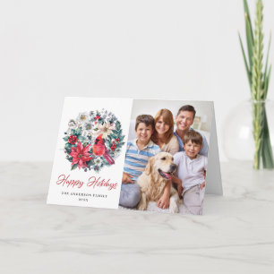 Holly Berry Kardinaal Kerstmis Corporate Groet Feestdagen Kaart