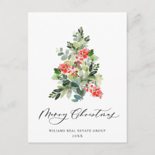 Holly Berry kerstboomgroet Corporate Feestdagenkaart