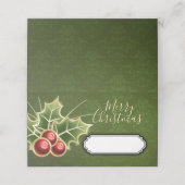 Holly Berry Kerstfeest Gepersonaliseerd Groen (Buitenkant ongevouwen)