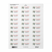 Holly Berry Kerstfeestay Return Address Etiket (Full Sheet)