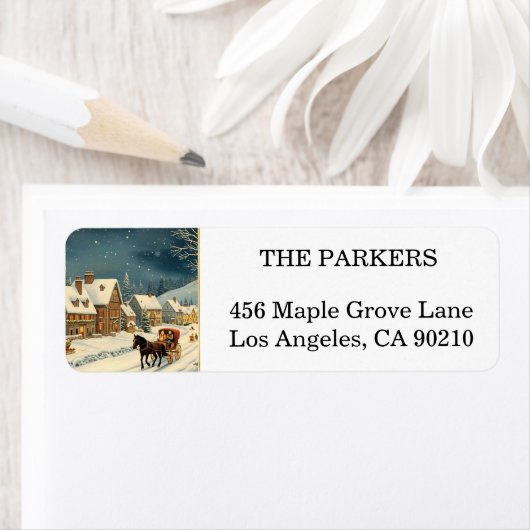 Holly Berry kerstfeestay Return Label (Insitu)