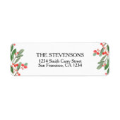 Holly Berry kerstfeestay Return Label (Voorkant)