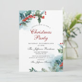 Holly Berry Kerstmis Mistletoe Holiday Partij Kaart (Staand voorkant)