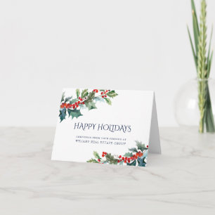 Holly Berry Kerstmis Mistletoe Zakelijke Groet Feestdagen Kaart