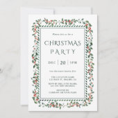Holly Berry Lijst kerstfeest uitnodiging (Voorkant)