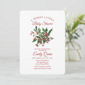 Holly Berry Merry Petite Invitation Baby shower (Debout devant)