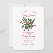 Holly Berry Merry Petite Invitation Baby shower (Devant)