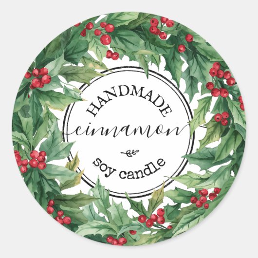 Holly Berry mistletoe Script Product Label (Voorkant)