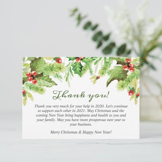 Holly Berry Noël Holiday Merci d'entreprise (Debout devant)