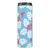 Holly berry op blauw thermosbeker (Achterkant)