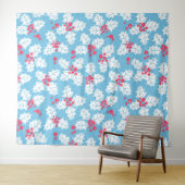 Holly berry op blauw wandkleed (In Situ (horizontaal))