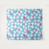 Holly berry op blauw wandkleed (Voorkant (horizontaal))