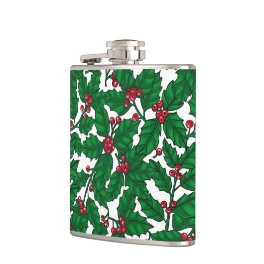 Holly berry op wit heupfles (Links)