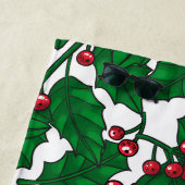 Holly berry op wit strandlaken (In situ)