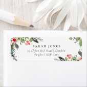 Holly Berry Pine Zeer prettig kerstadres Etiket (Insitu)