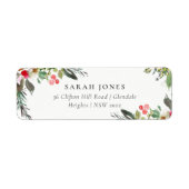 Holly Berry Pine Zeer prettig kerstadres Etiket (Voorkant)