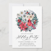 Holly Berry Rode Kardinaal  feestdag Kaart (Voorkant)