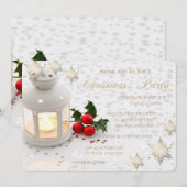 Holly Berry,Sneeuwvlokken,Sterren, Zakelijk Feest Kaart (Voorkant / Achterkant)