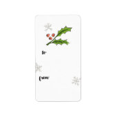Holly Berry Sprig Gift Label (Voorkant)