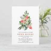 Holly Berry Tree CHRISTMAS HOLIDAY OPEN HOUSE Kaart (Staand voorkant)