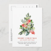 Holly Berry Tree kerst Corporate Holiday Briefkaart (Voorkant / Achterkant)