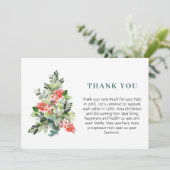 Holly Berry Tree kerstfeest feestdag Bedankkaart (Staand voorkant)