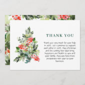 Holly Berry Tree kerstfeest feestdag Bedankkaart (Voorkant / Achterkant)